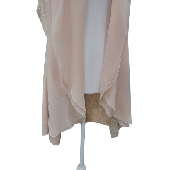 Soft Surroundings Women's Chiffon Waterfall Draped Sweater Vest Size‎ Small Pink - Picture 11 of 12